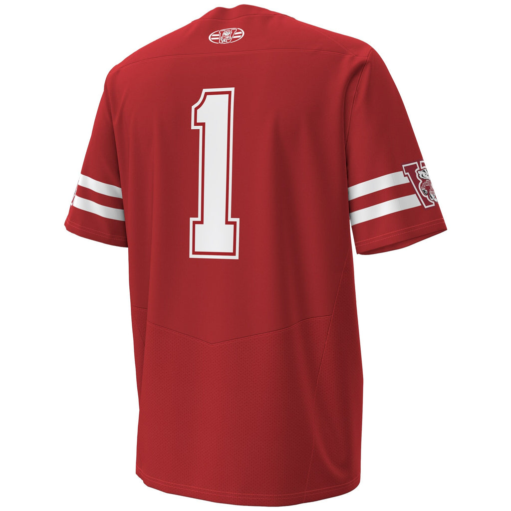 #1 Wisconsin Badgers 1980 Throwback Home Replica Game Jersey - Red product image 4, provided for visual reference and
