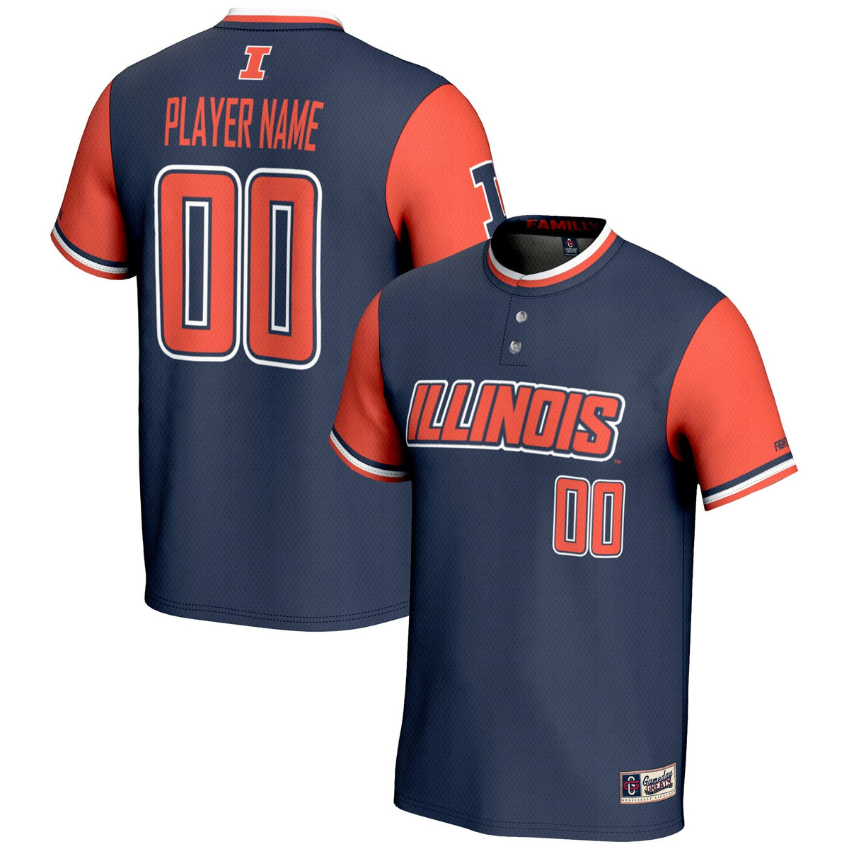 Illinois Fighting Illini NIL Pick-A-Player Lightweight Softball Jersey - Navy product image 1, provided for visual reference