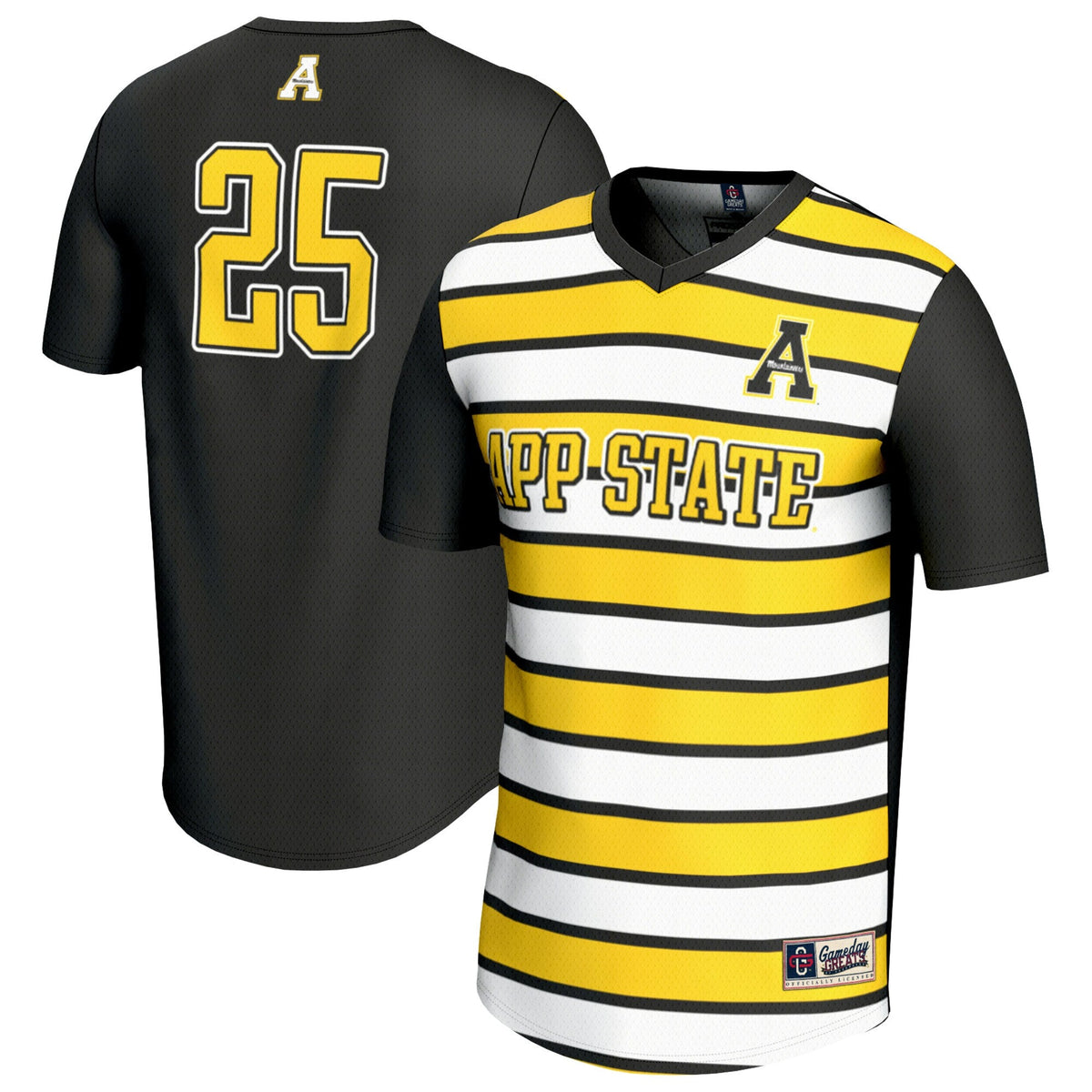 #25 Appalachian State Mountaineers Lightweight Soccer Fashion Jersey - Black product image 2, provided for visual reference