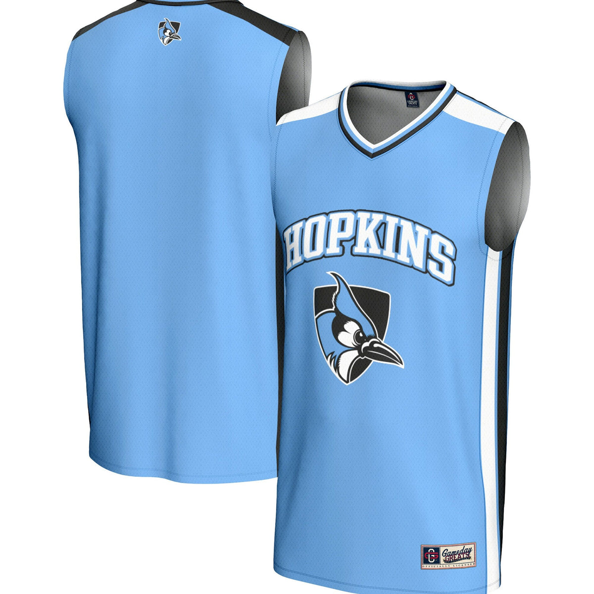 Johns Hopkins Blue Jays Spirit Basketball Jersey - Light Blue product image 1, provided for visual reference and product