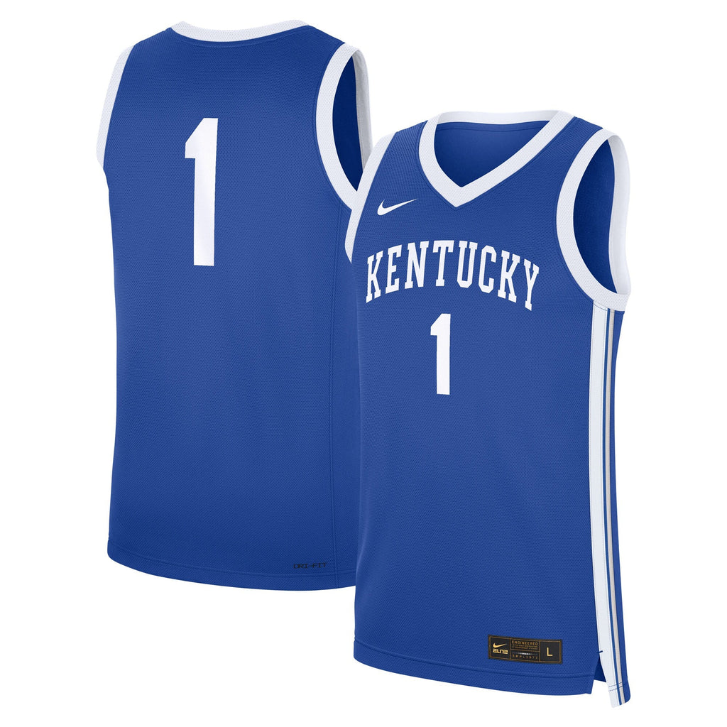 #1 Royal Kentucky Wildcats Road Replica Jersey product image 2, provided for visual reference and product detail review