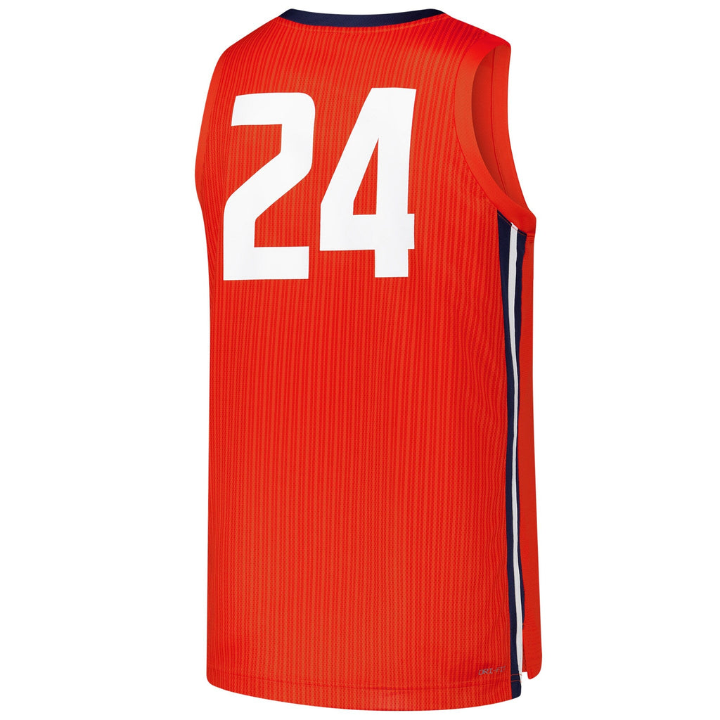 #24 Illinois Fighting Illini Replica Basketball Jersey - Orange product image 4, provided for visual reference and product
