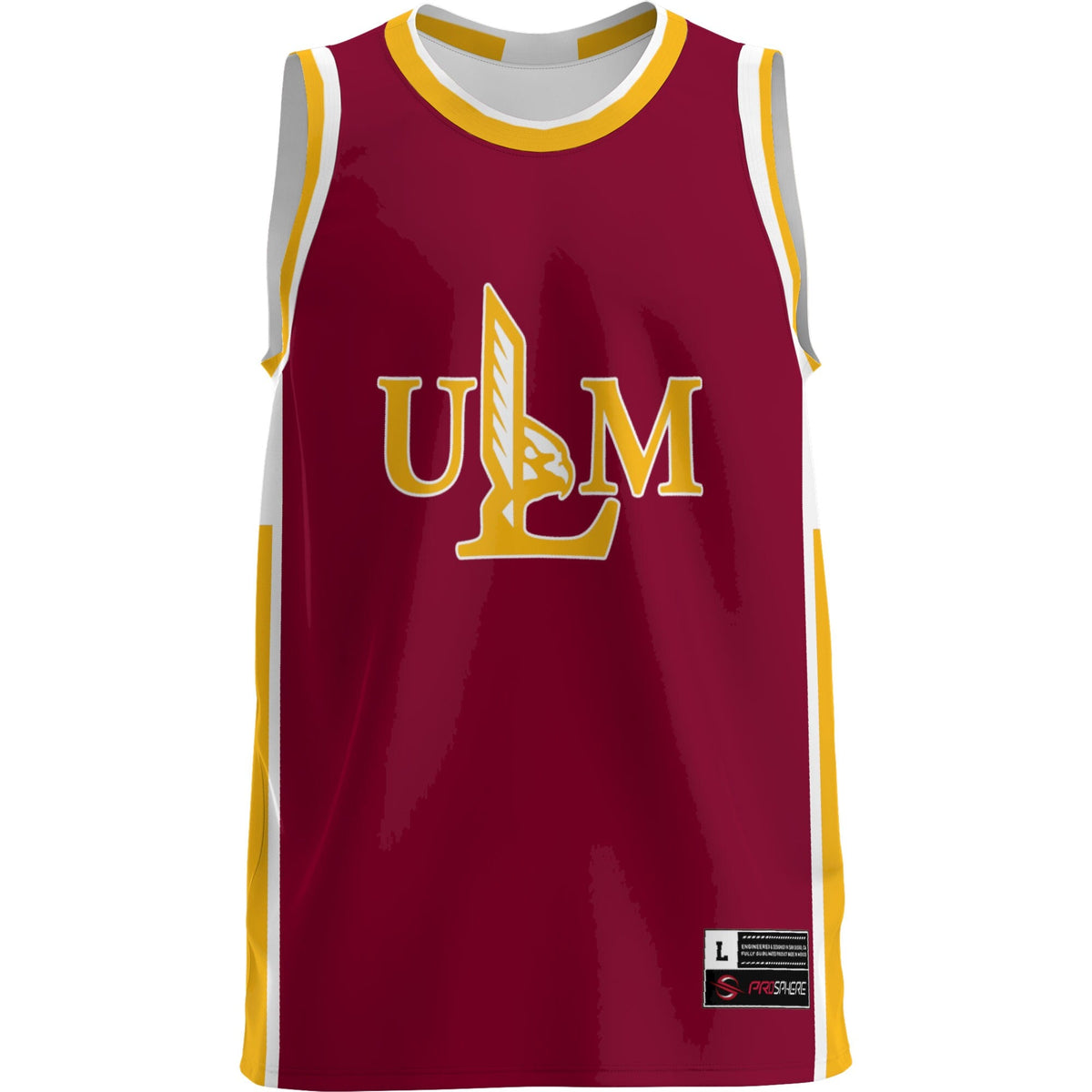 ULM Warhawks Lightweight Basketball Jersey - Maroon product image 3, provided for visual reference and product detail review