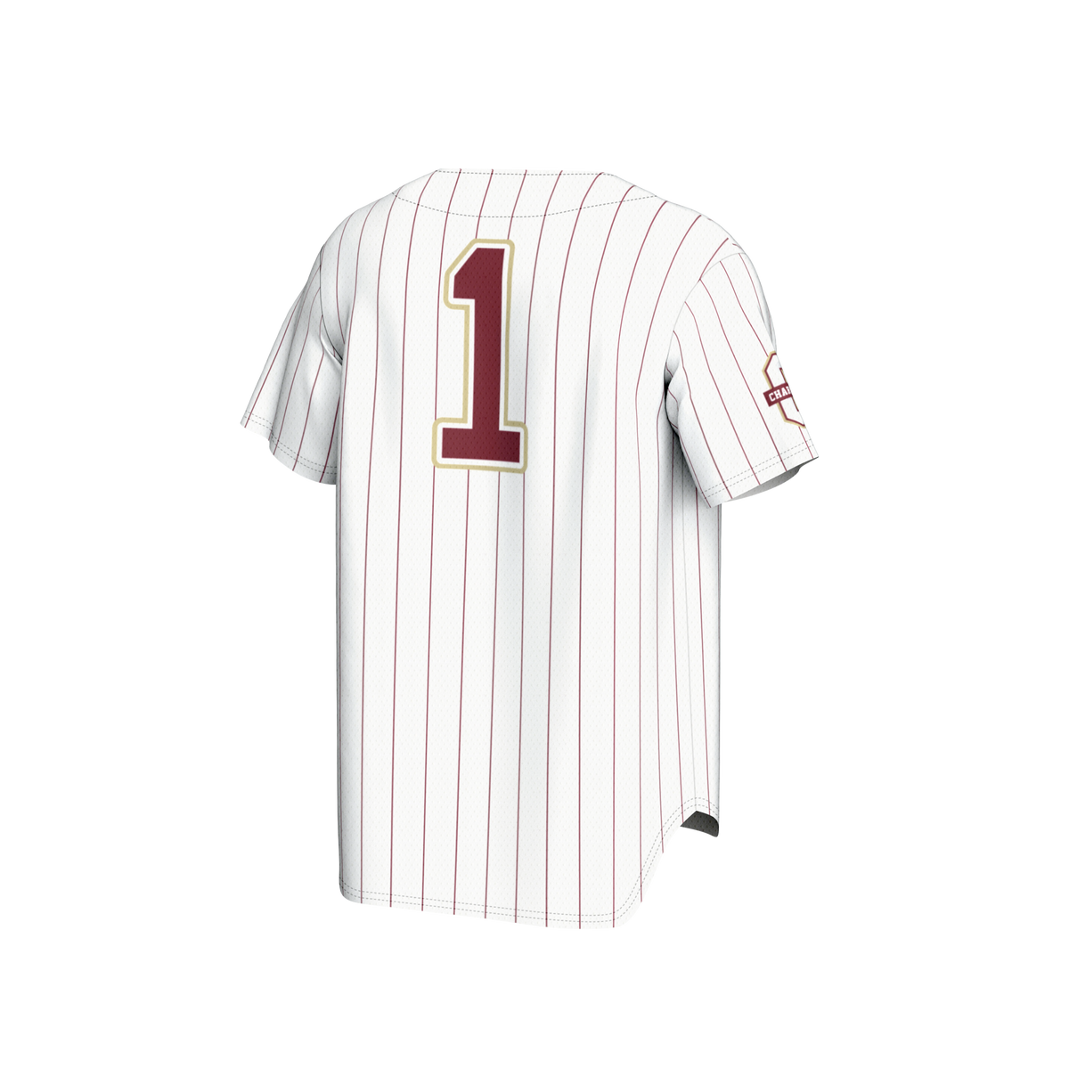 #1 Charleston Cougars Lightweight Baseball Fashion Jersey - White product image 4, provided for visual reference and product