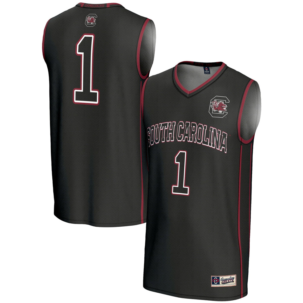 #1 South Carolina Gamecocks Lightweight Basketball Jersey - Black product image 2, provided for visual reference and product