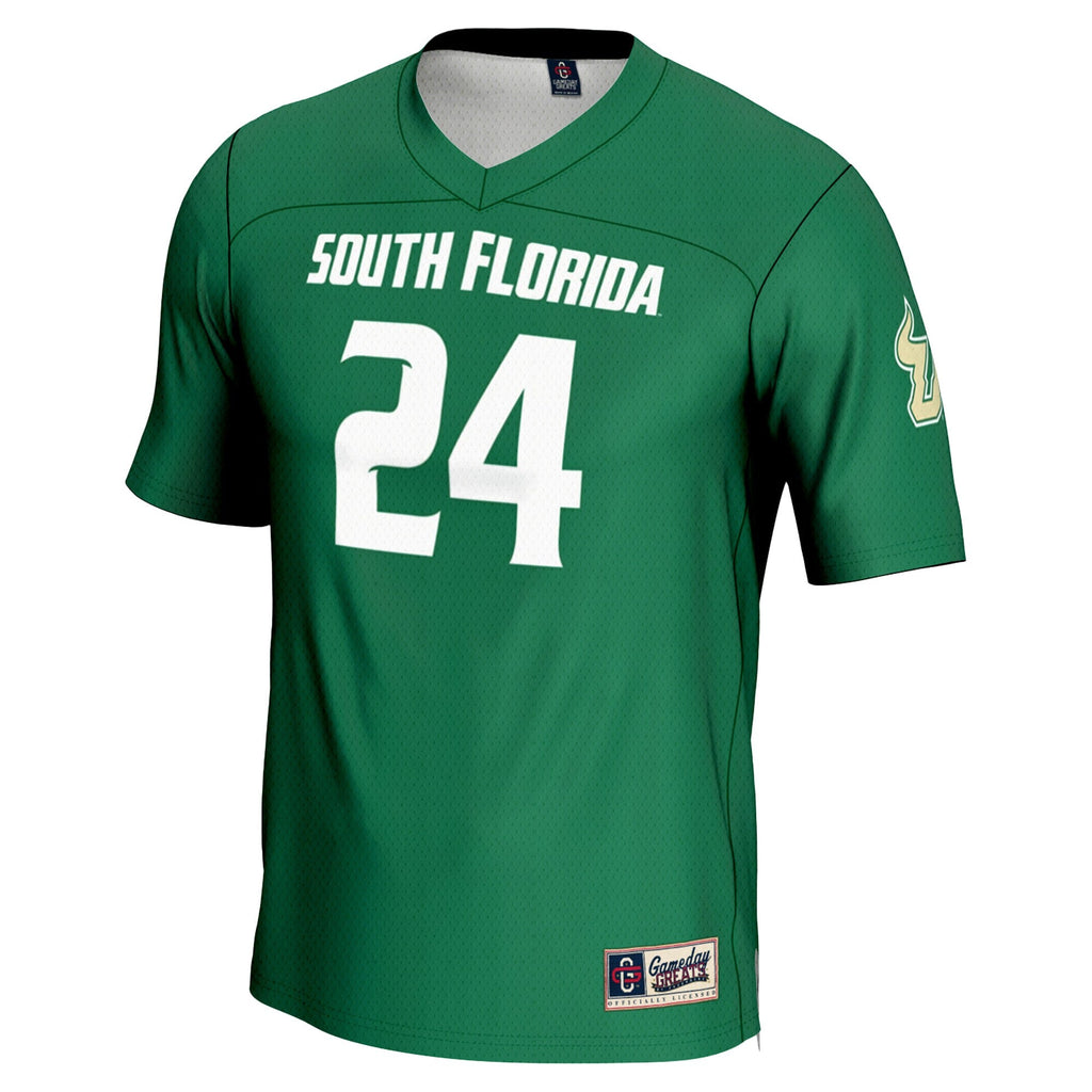 #24 South Florida Bulls Lightweight Lacrosse Jersey - Green product image 3, provided for visual reference and product