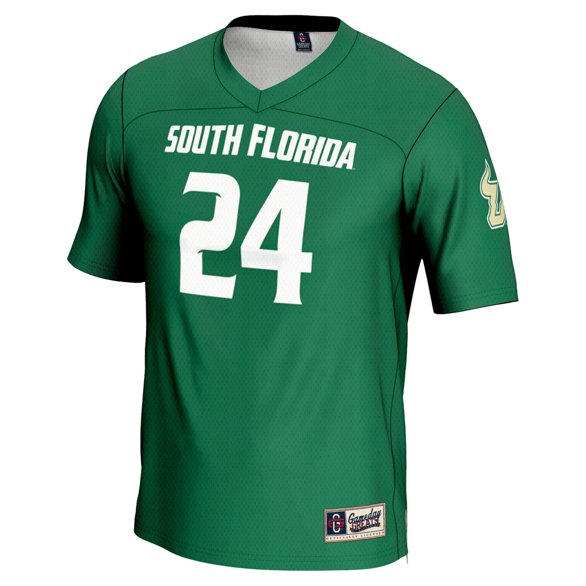 #24 South Florida Bulls Lightweight Lacrosse Jersey - Green product image 3, provided for visual reference and product