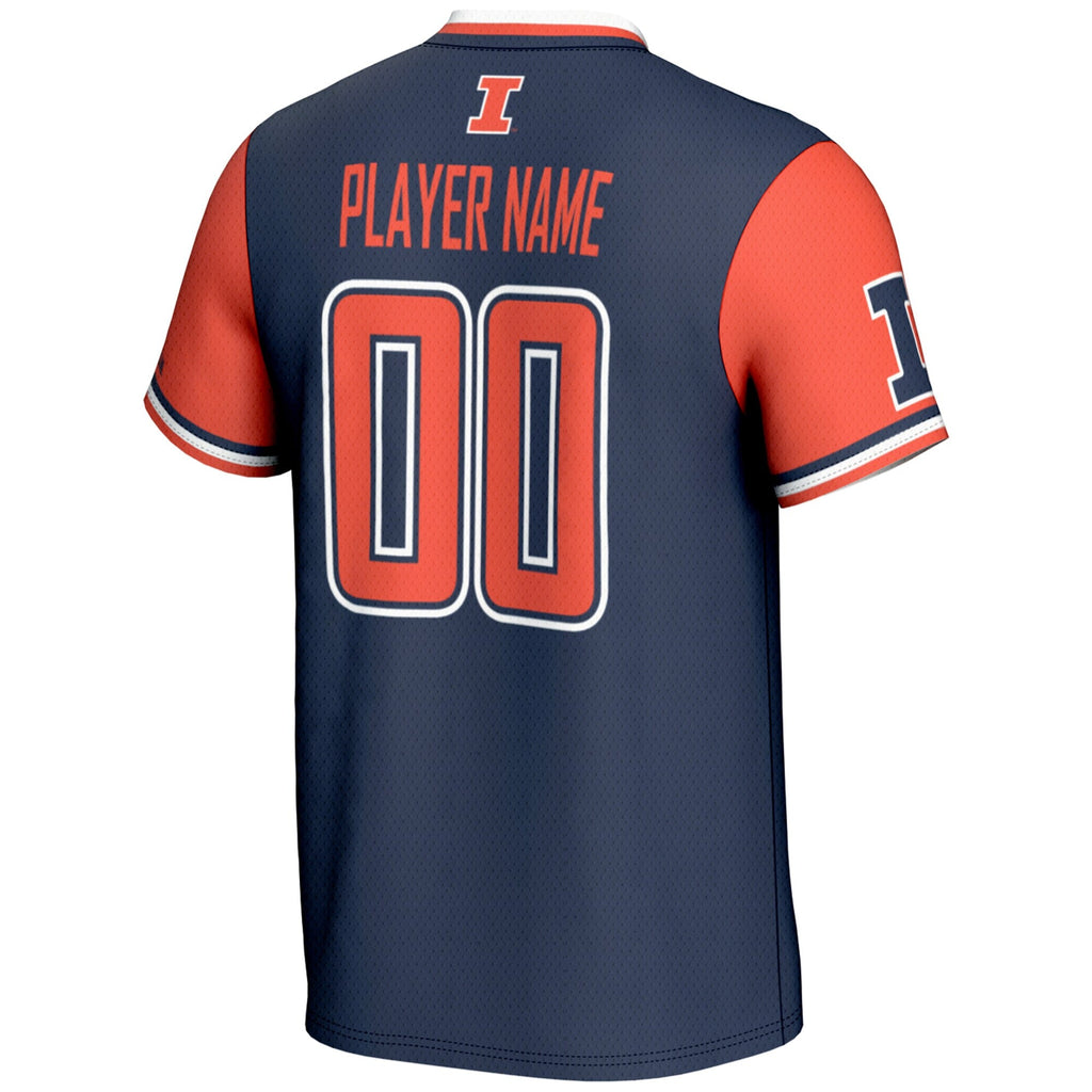 Illinois Fighting Illini NIL Pick-A-Player Lightweight Softball Jersey - Navy product image 4, provided for visual reference