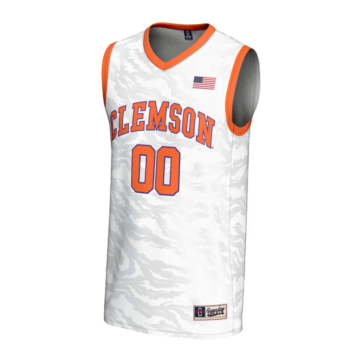 Clemson Tigers NIL Pick-A-Player Basketball Lightweight Jersey - White product image 3, provided for visual reference and