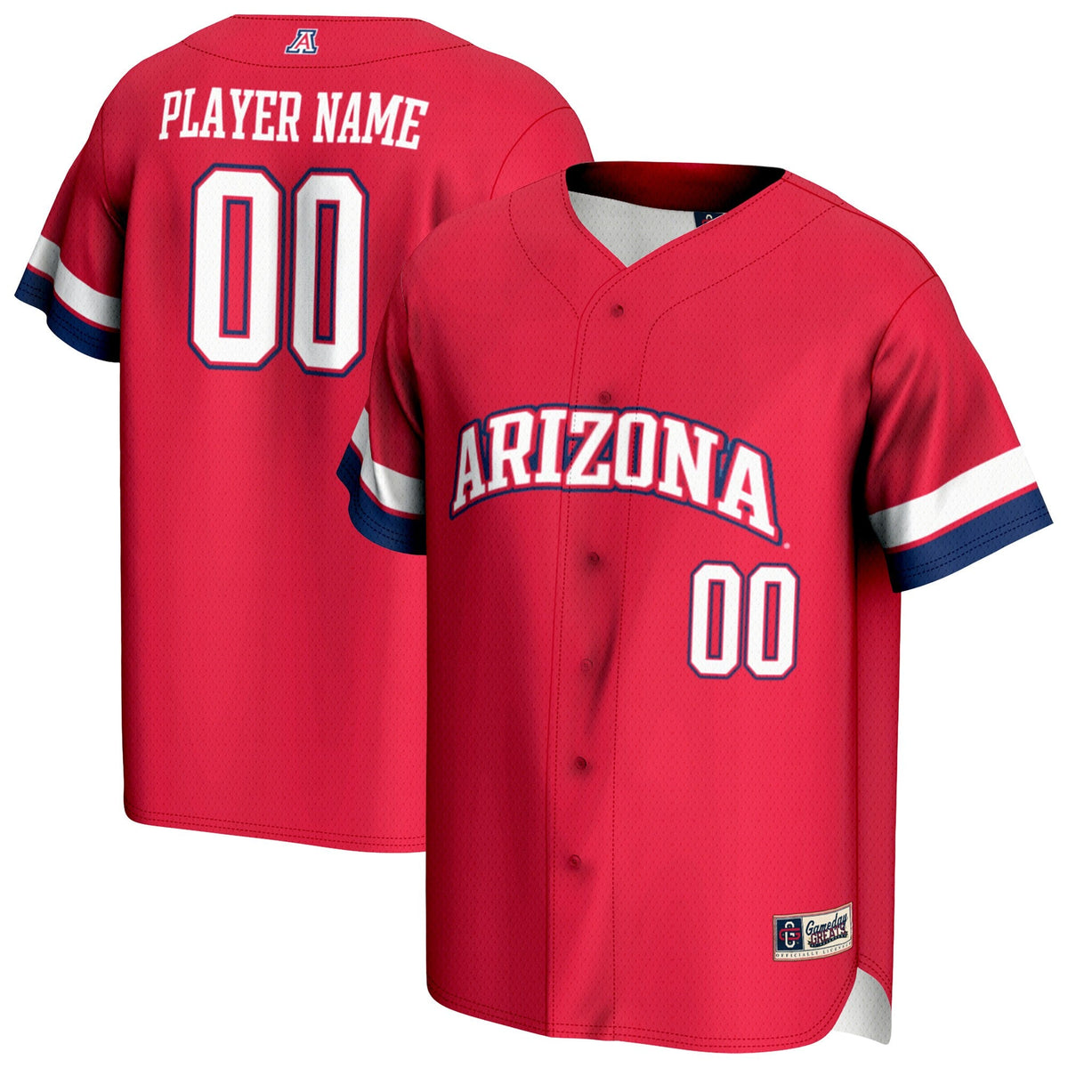 Arizona Wildcats NIL Pick-A-Player Lightweight Baseball Jersey - Red product image 1, provided for visual reference and