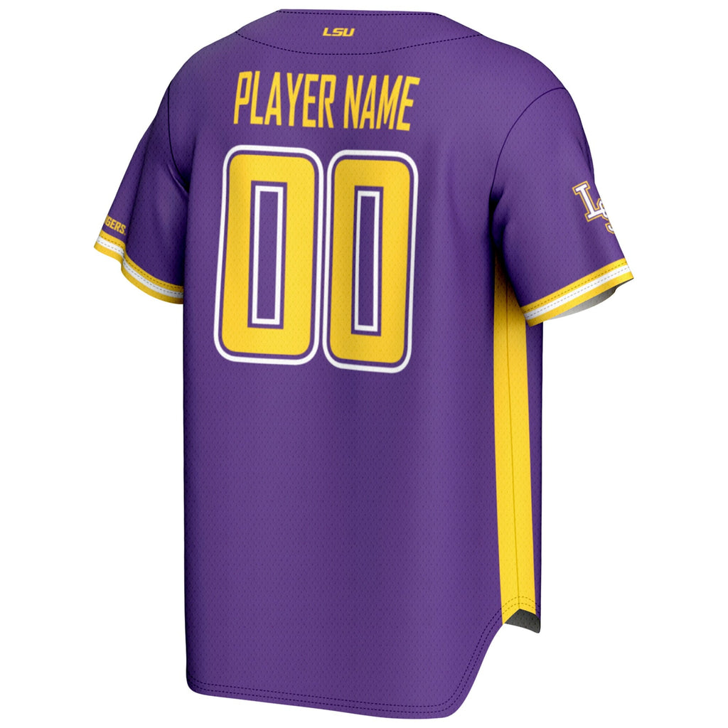 LSU Tigers NIL Pick-A-Player Lightweight Baseball Jersey - Purple product image 4, provided for visual reference and product