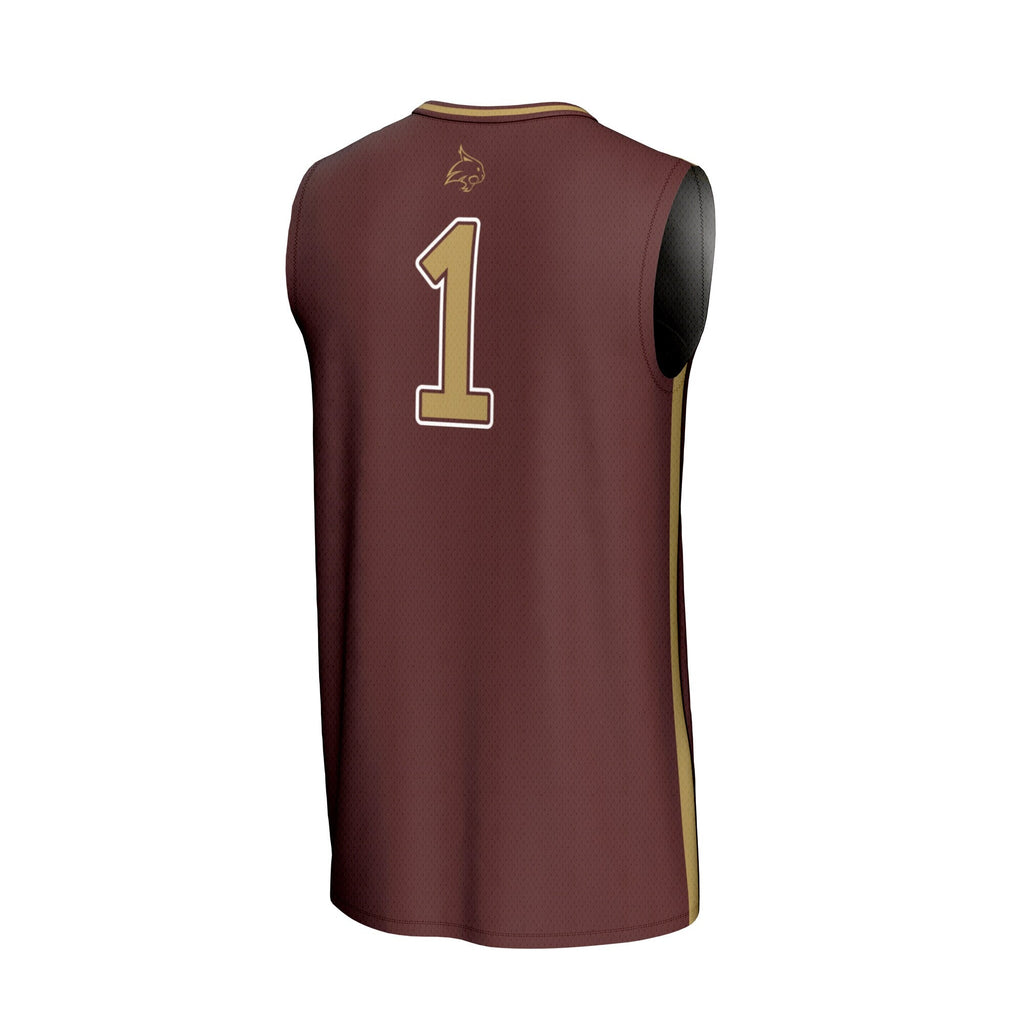 #1 Texas State Bobcats Lightweight Basketball Fashion Jersey - Maroon product image 4, provided for visual reference and