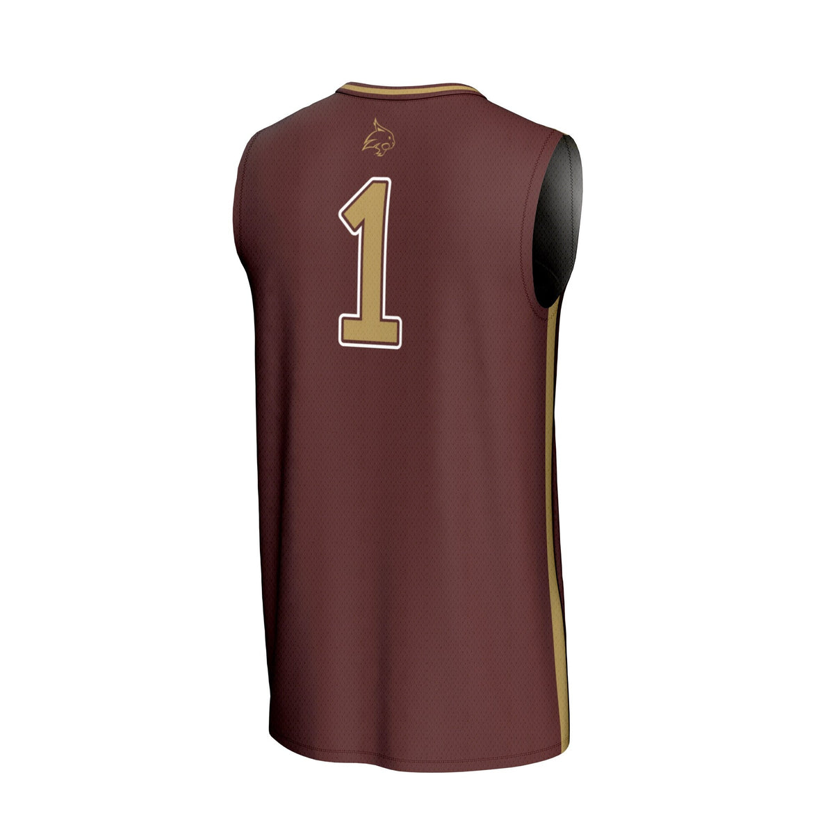 #1 Texas State Bobcats Lightweight Basketball Fashion Jersey - Maroon product image 4, provided for visual reference and