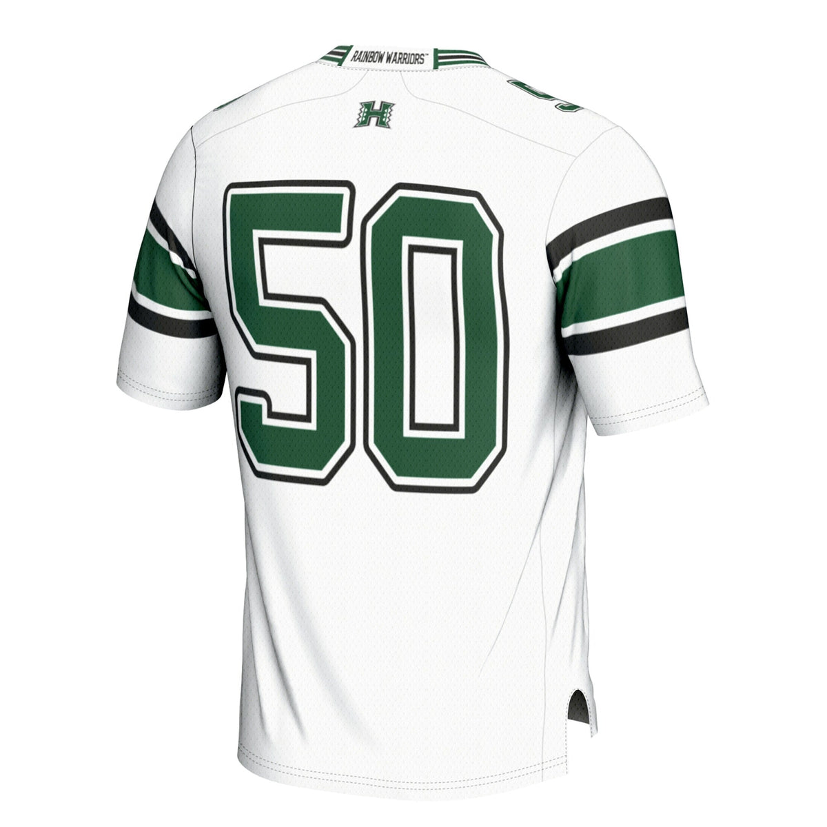 #1 Hawaii Rainbow Warriors Football Jersey - White product image 4, provided for visual reference and product detail review