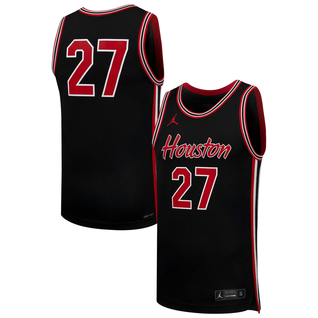 #27 Houston Cougars Replica Basketball Jersey - Black product image 1, provided for visual reference and product detail