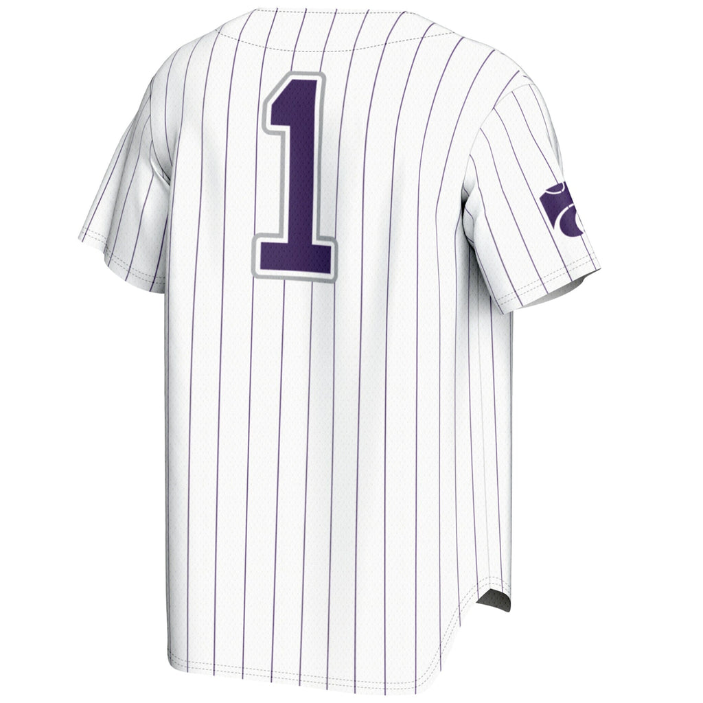 #1 Kansas State Wildcats Lightweight Baseball Jersey - White product image 4, provided for visual reference and product