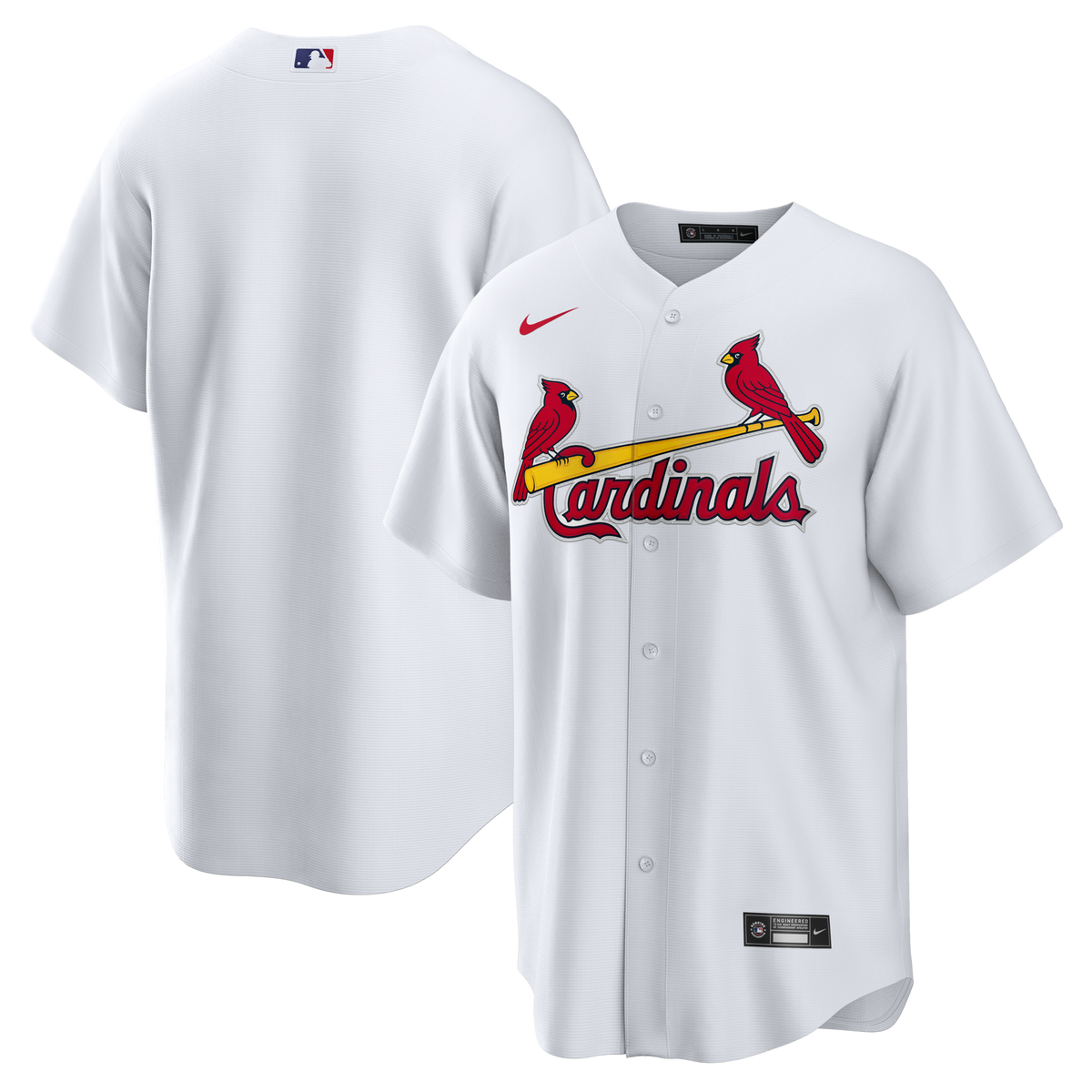St. Louis Cardinals White Home Big & Tall Replica Jersey product image 2, provided for visual reference and product detail