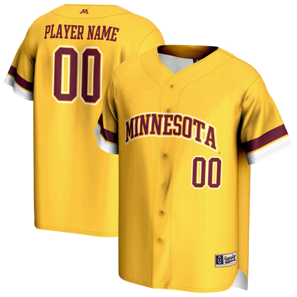 Minnesota Golden Gophers NIL Pick-A-Player Lightweight Baseball Jersey - Gold product image 2, provided for visual reference