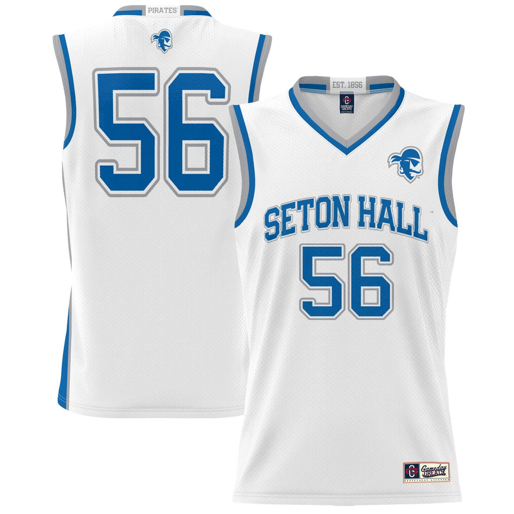 #56 Seton Hall Pirates Lightweight Basketball Jersey - White product image 2, provided for visual reference and product