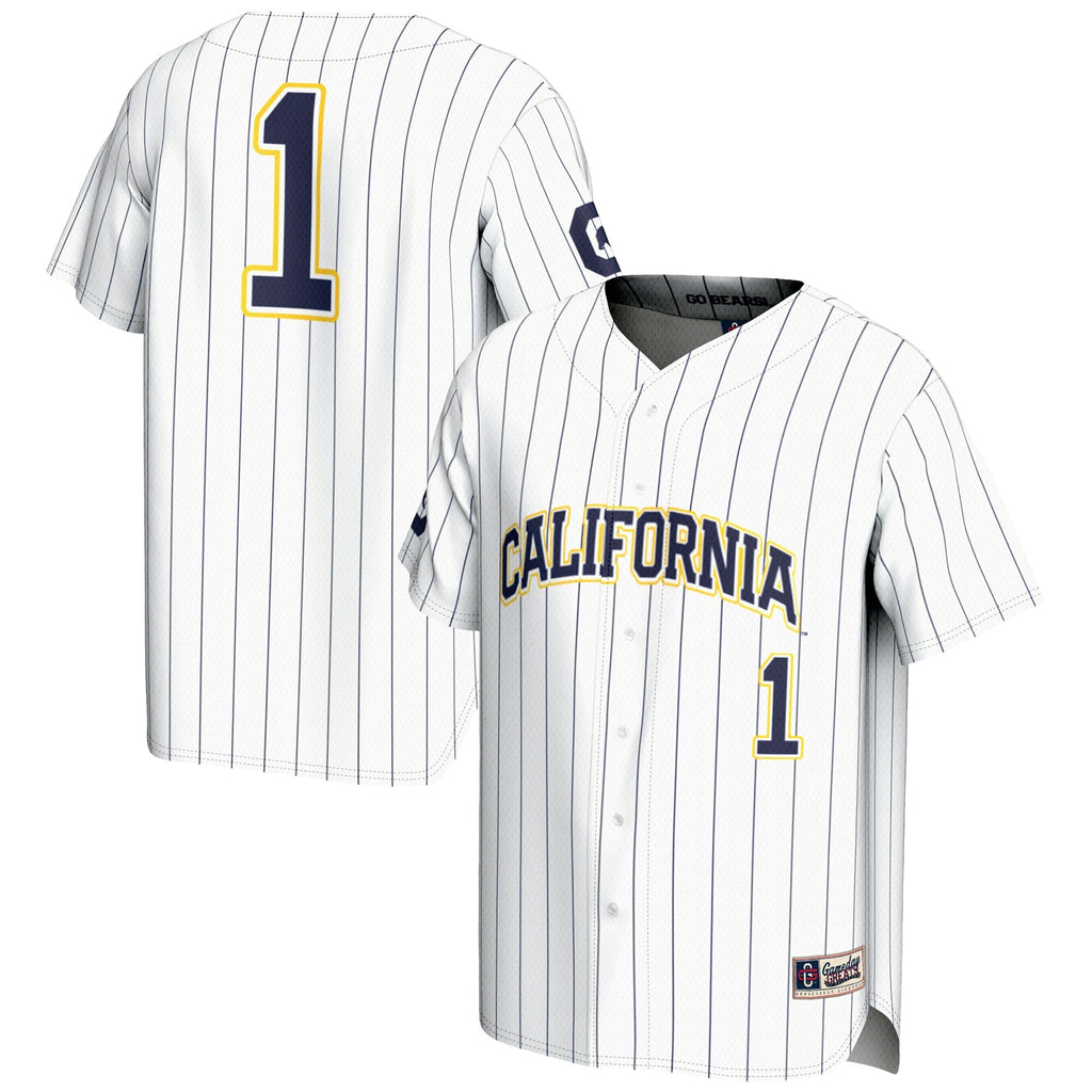 #1 Cal Bears Lightweight Baseball Jersey - White product image 1, provided for visual reference and product detail review