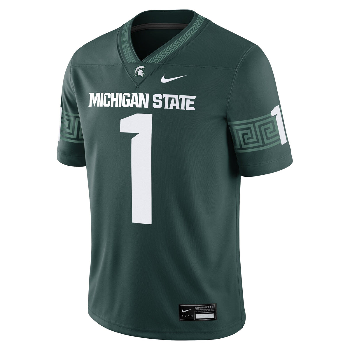 #1 Green Michigan State Spartans Game Jersey product image 3, provided for visual reference and product detail review