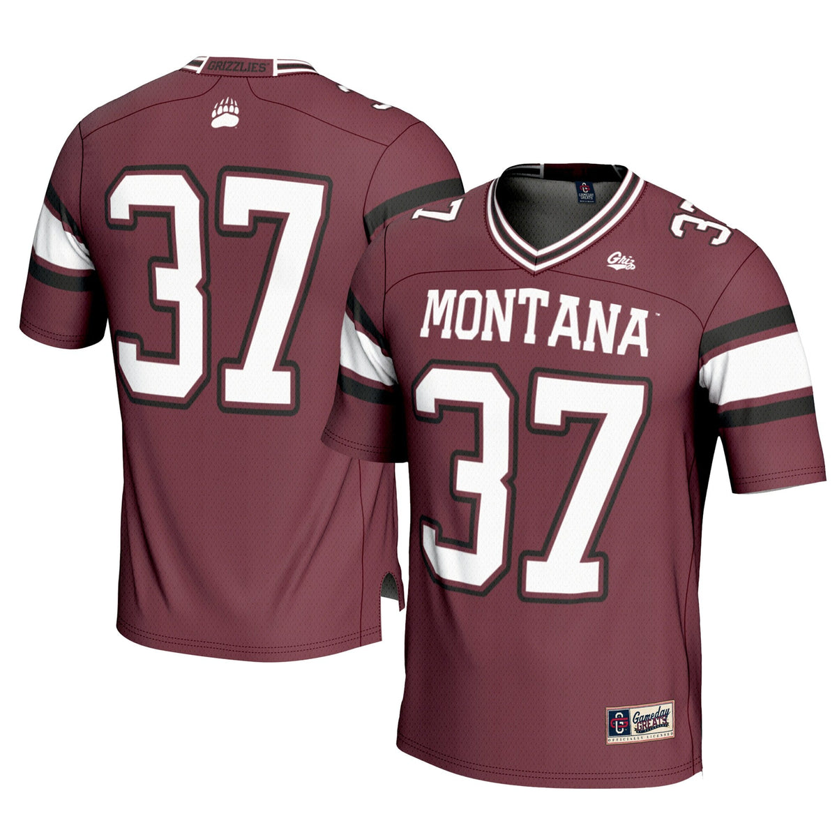 #37 Montana Grizzlies Football Jersey - Maroon product image 1, provided for visual reference and product detail review