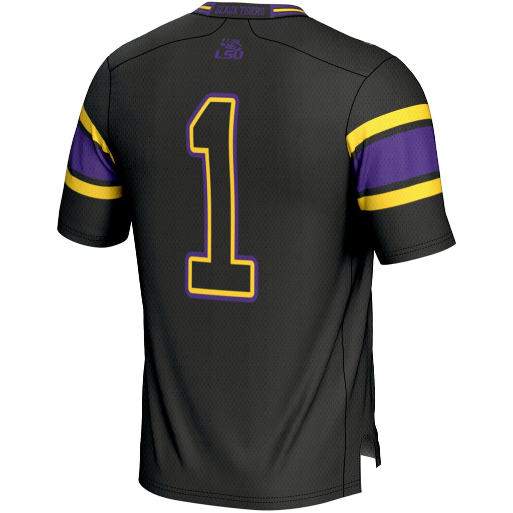#1 LSU Tigers Endzone Football Jersey - Black product image 4, provided for visual reference and product detail review