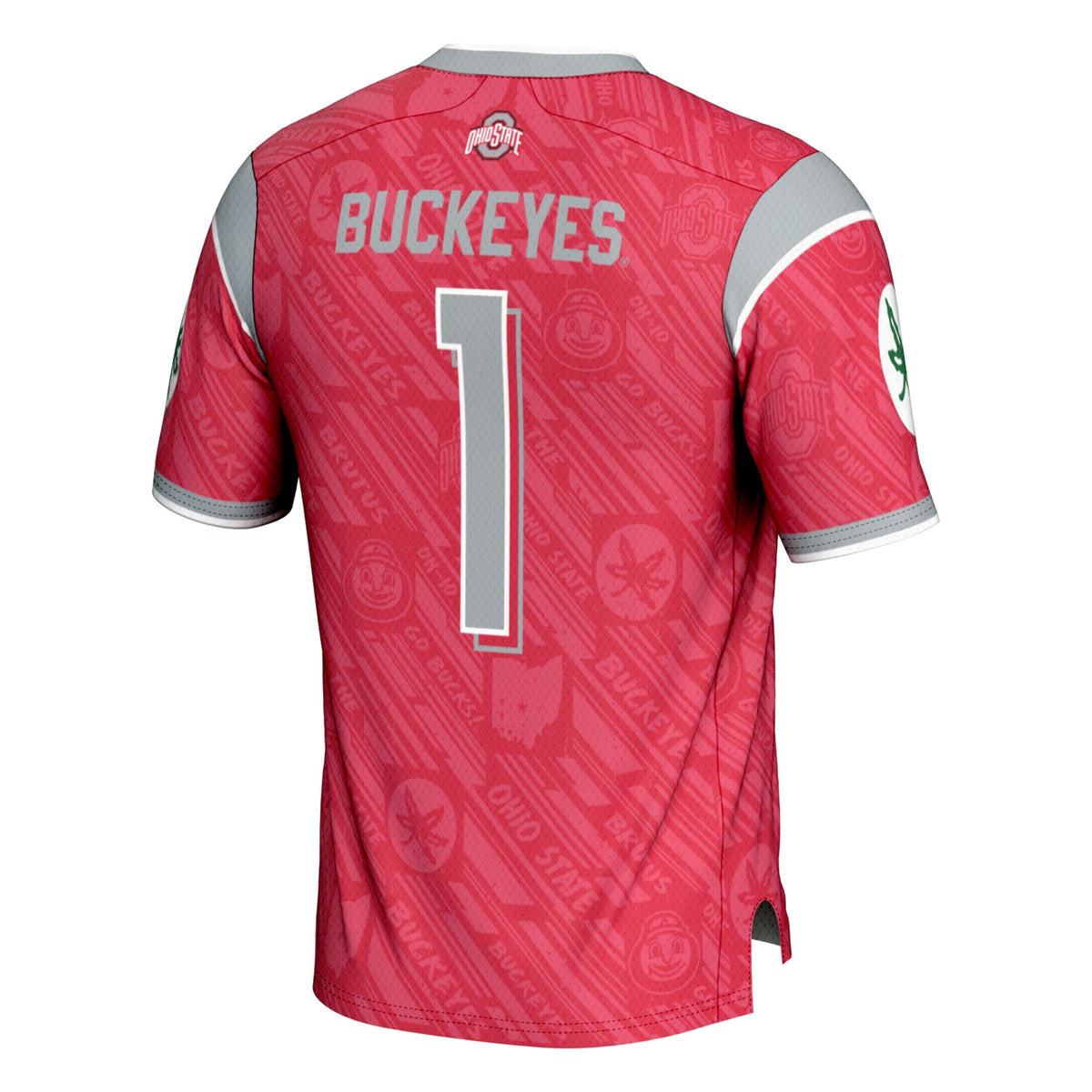 #1 Ohio State Buckeyes Highlight Print Football Fashion Jersey - Scarlet product image 4, provided for visual reference and