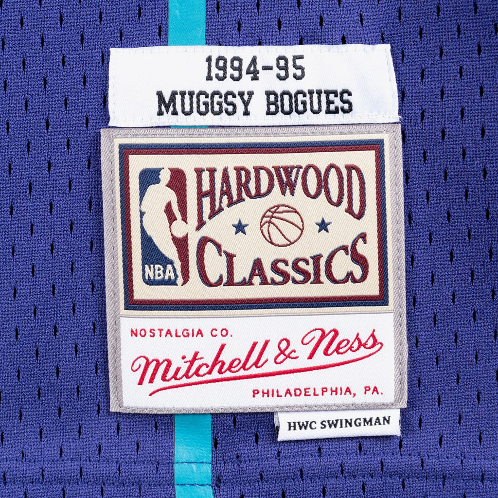 Charlotte Hornets Muggsy Bogues 1994 Swingman Alternate Authentic Jersey - Purple product image 5, provided for visual