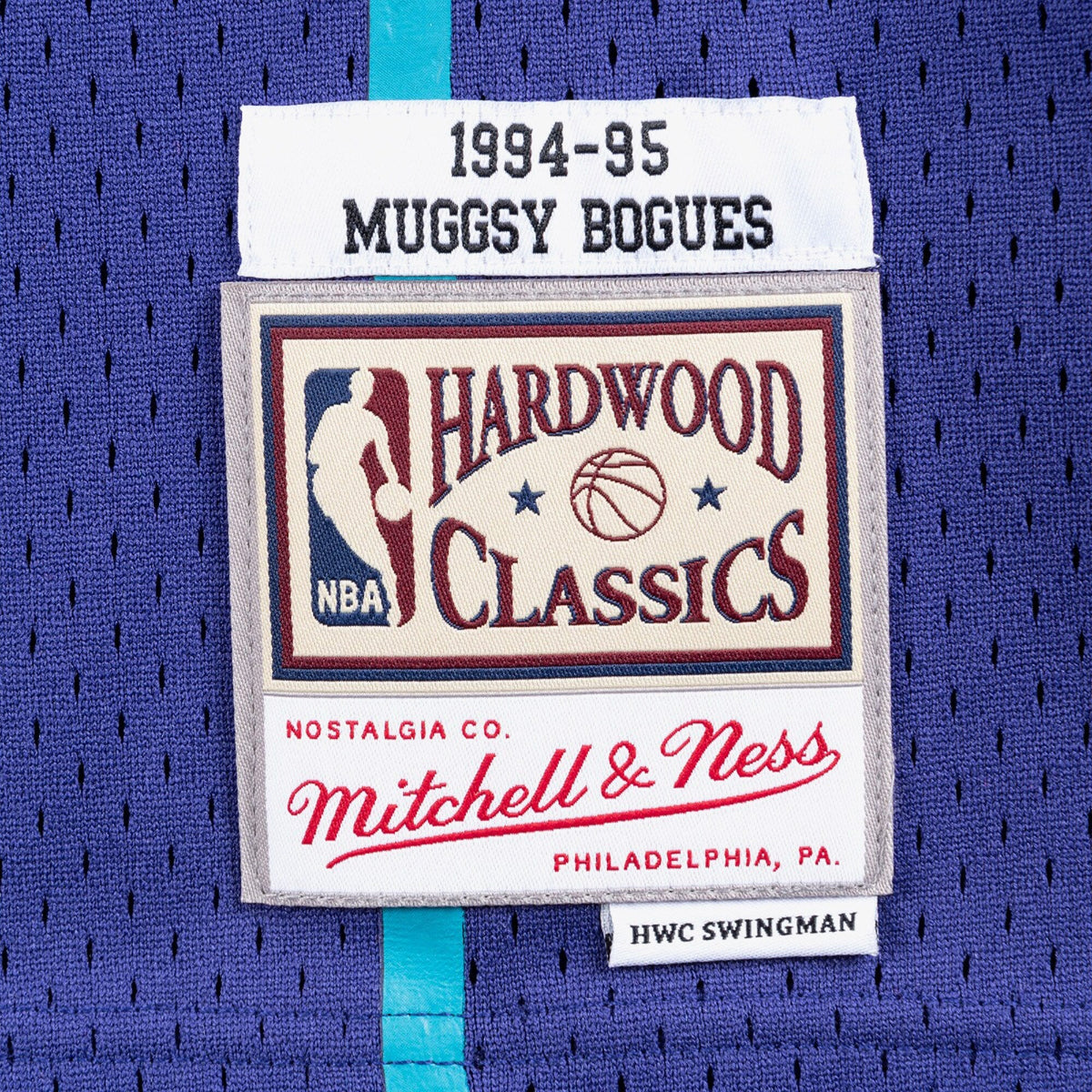 Charlotte Hornets Muggsy Bogues 1994 Swingman Alternate Authentic Jersey - Purple product image 5, provided for visual