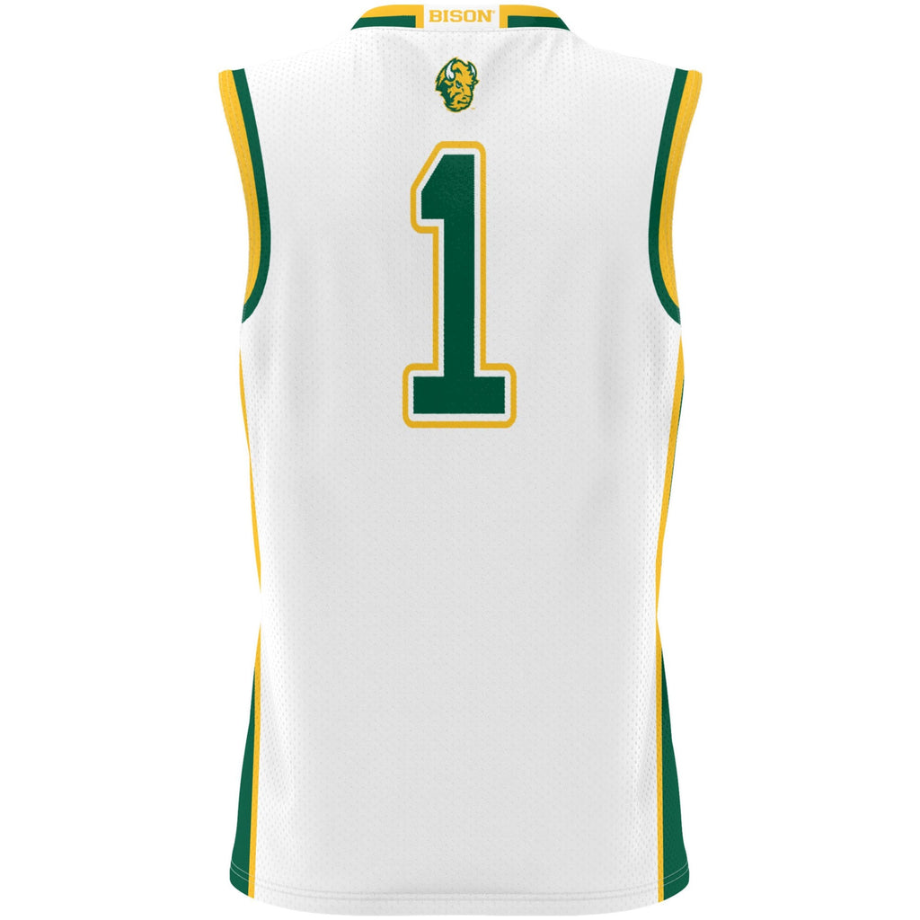#1 NDSU Bison Lightweight Basketball Jersey - White product image 4, provided for visual reference and product detail review