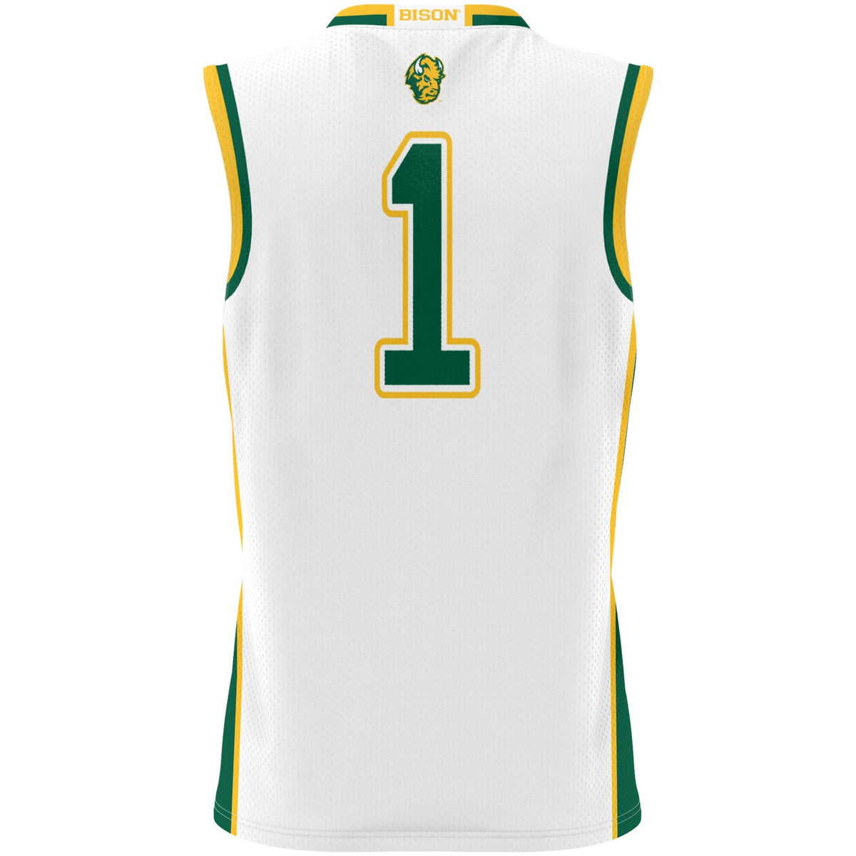 #1 NDSU Bison Lightweight Basketball Jersey - White product image 4, provided for visual reference and product detail review