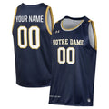 Notre Dame Fighting Irish Custom Alternate Basketball Jersey - Navy product image 1, provided for visual reference and