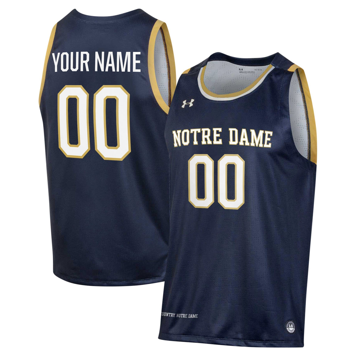 Notre Dame Fighting Irish Custom Alternate Basketball Jersey - Navy product image 1, provided for visual reference and