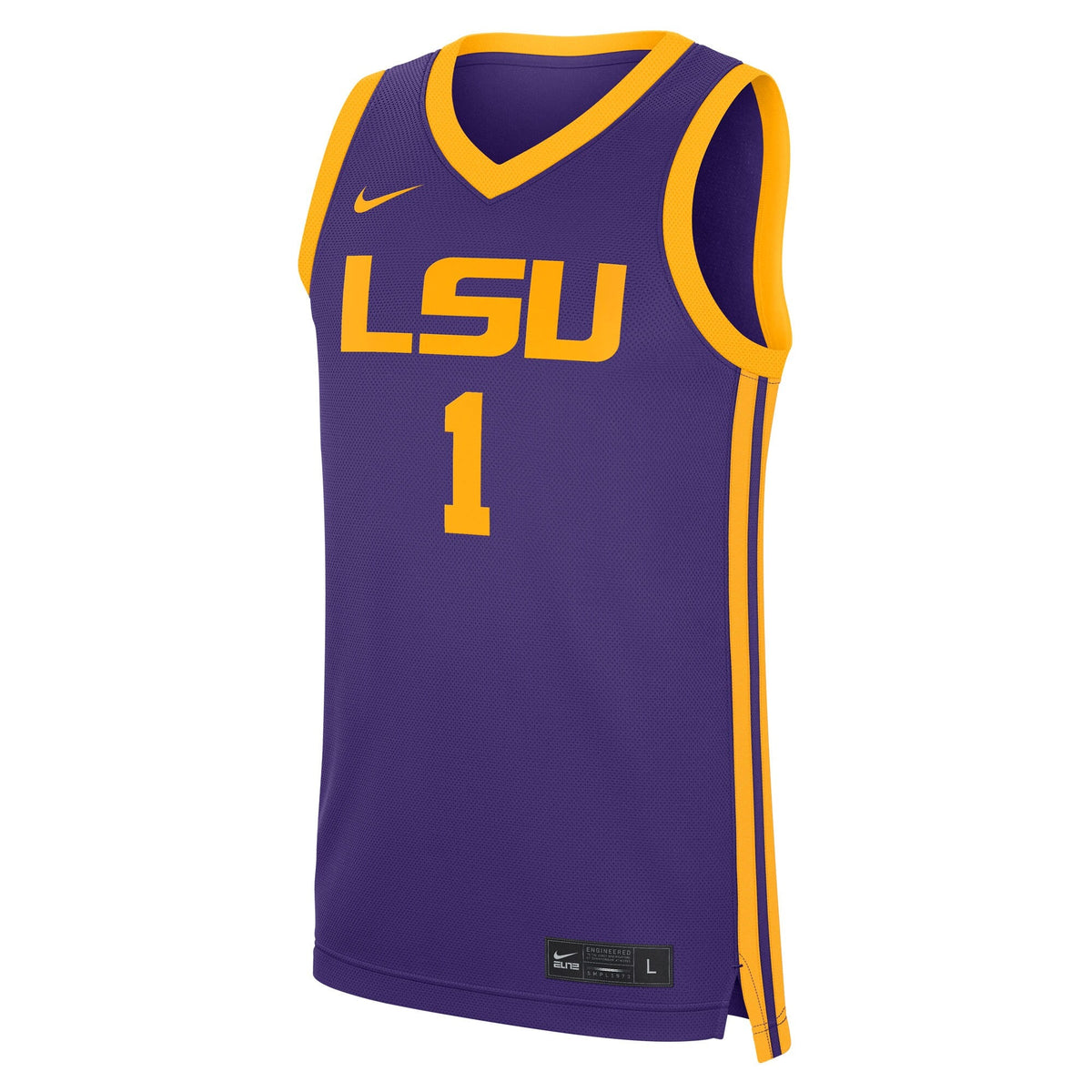 #1 Purple LSU Tigers Road Replica Jersey product image 3, provided for visual reference and product detail review