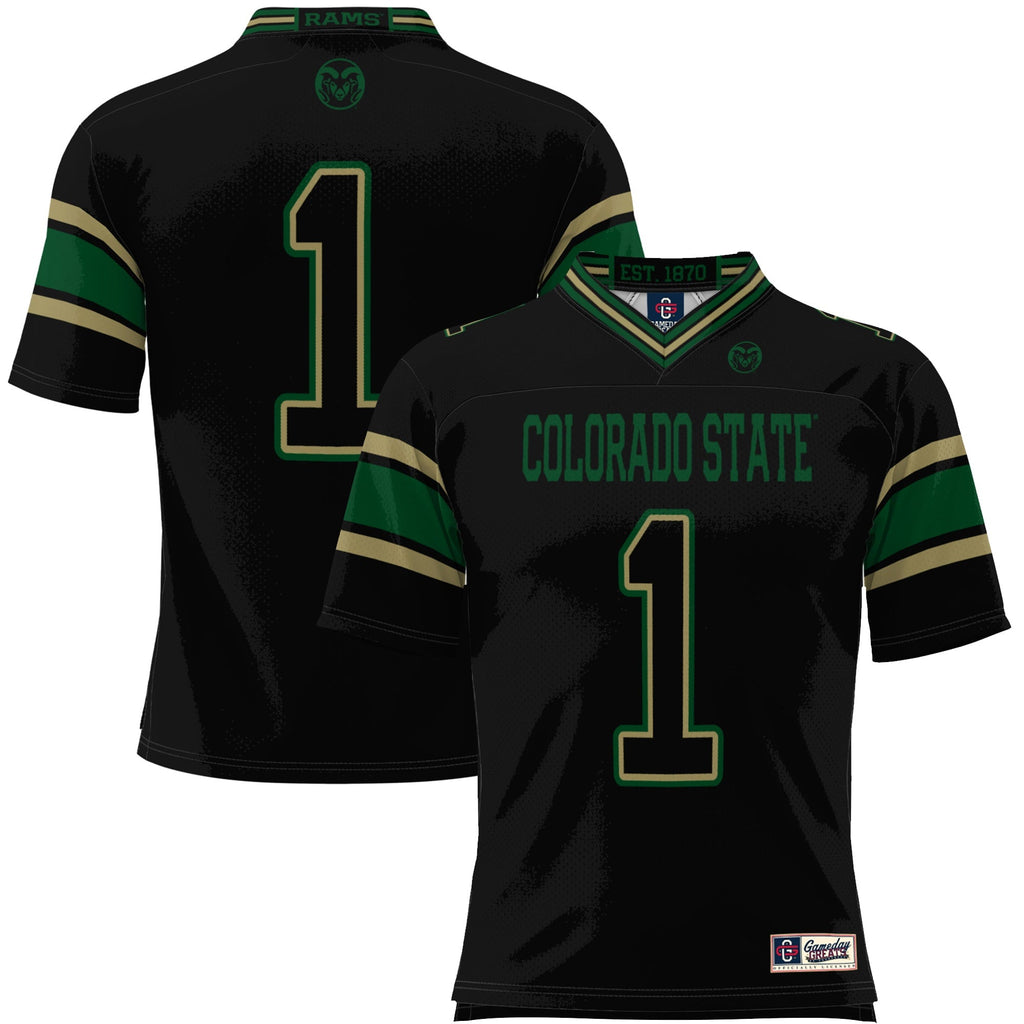 #1 Colorado State Rams Endzone Football Jersey - Black product image 2, provided for visual reference and product detail