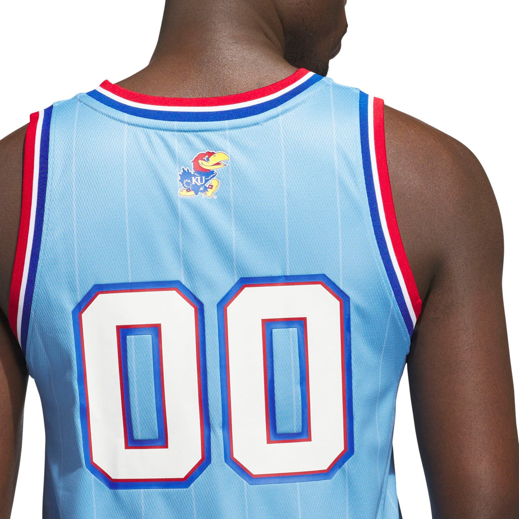 #00 Kansas Jayhawks Replica Swingman Jersey - Light Blue product image 6, provided for visual reference and product detail