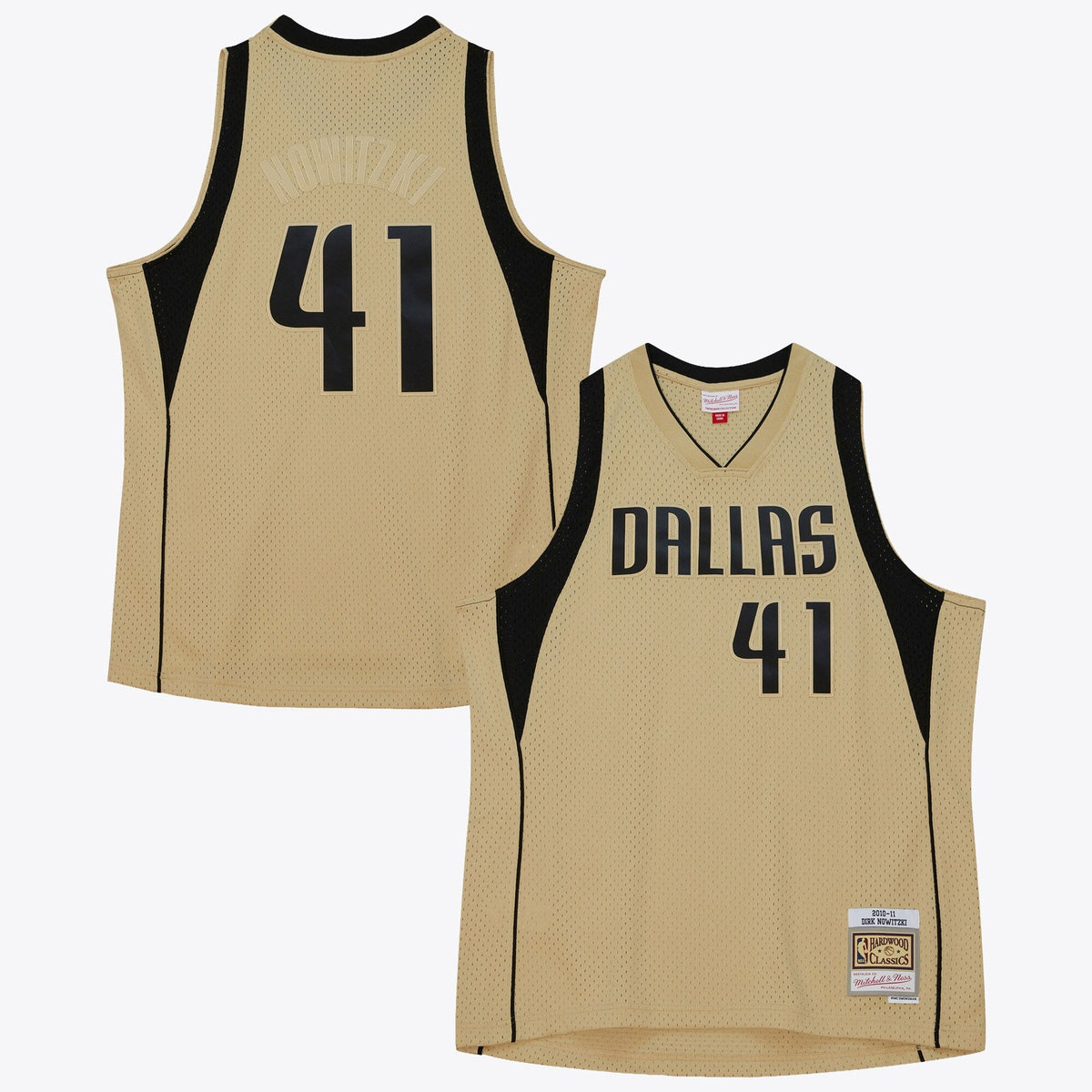 Dallas Mavericks Dirk Nowitzki 2010 Swingman Jersey - Khaki product image 2, provided for visual reference and product