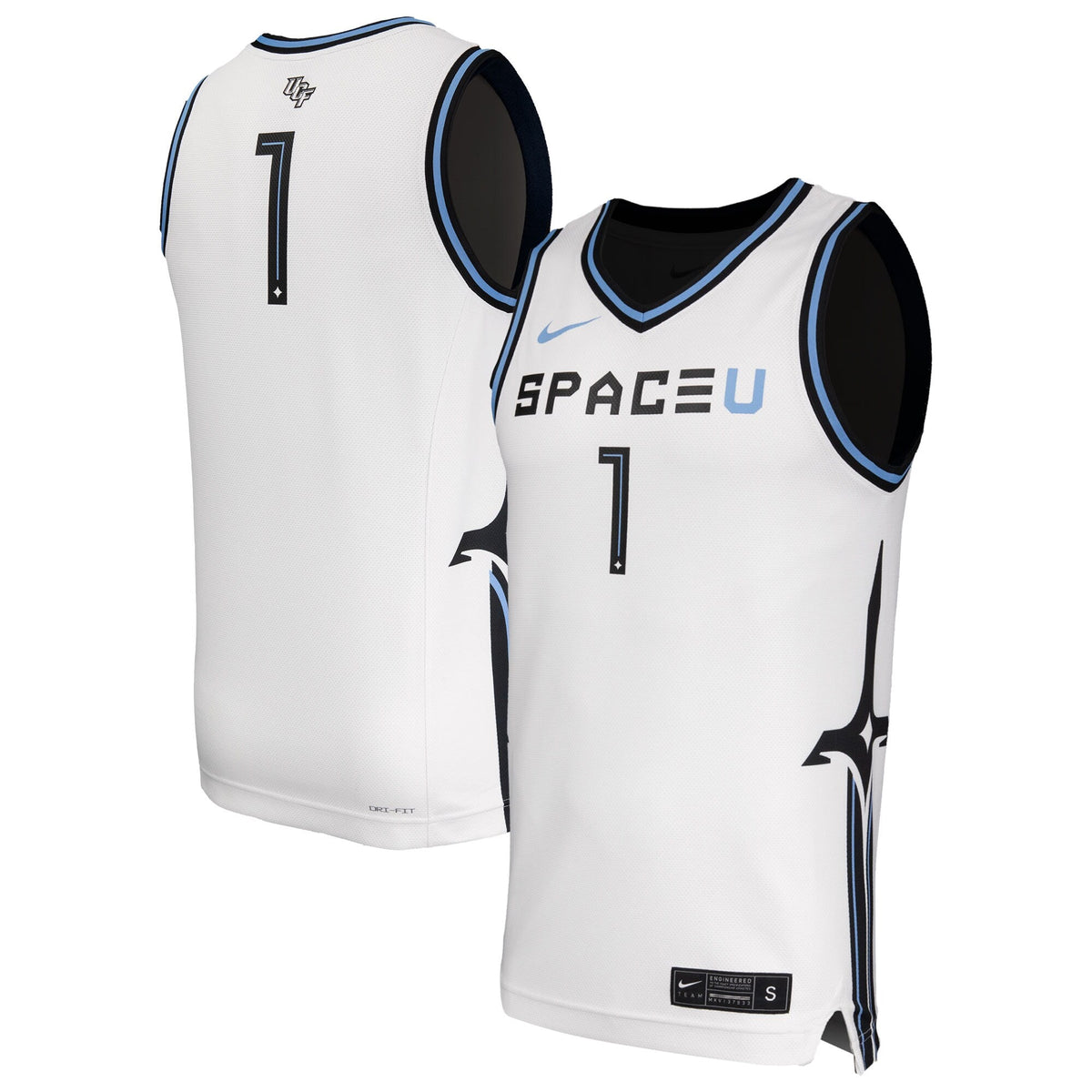 UCF Knights Space Game Replica Basketball Jersey - White product image 1, provided for visual reference and product detail