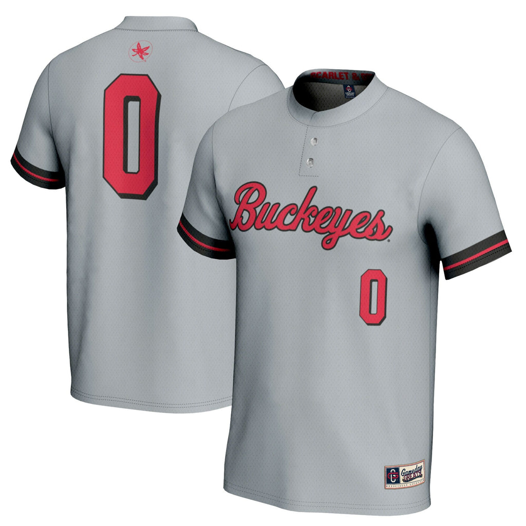 #0 Ohio State Buckeyes Softball Lightweight Fashion Jersey - Gray product image 1, provided for visual reference and product