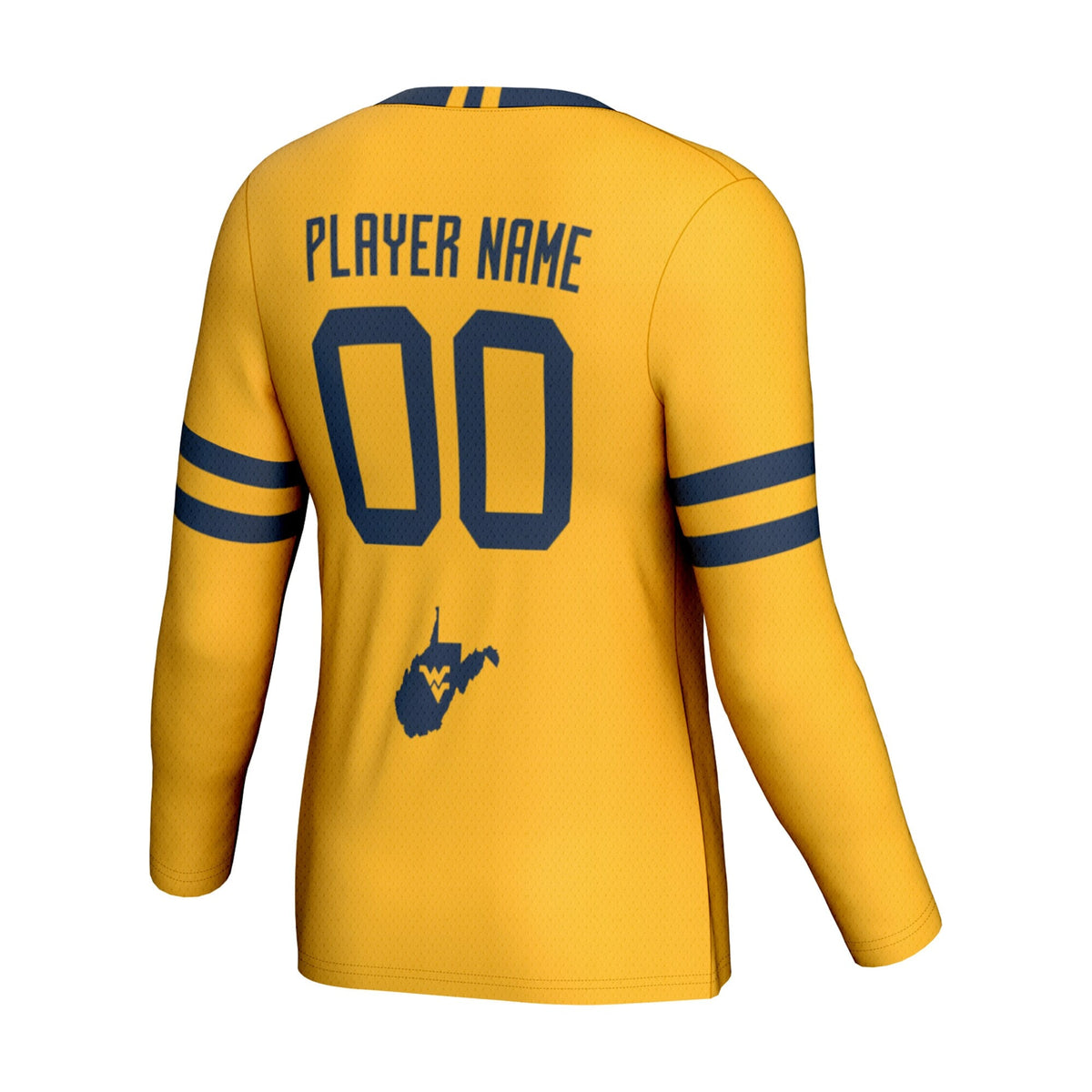 West Virginia Mountaineers NIL Pick-A-Player Lightweight Volleyball Jersey - Gold product image 4, provided for visual