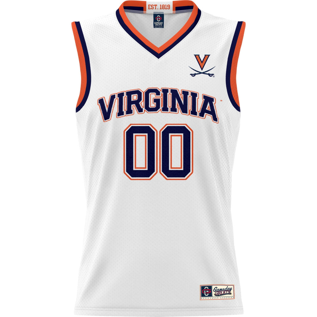 Virginia Cavaliers NIL Pick-A-Player Basketball Jersey - White product image 3, provided for visual reference and product