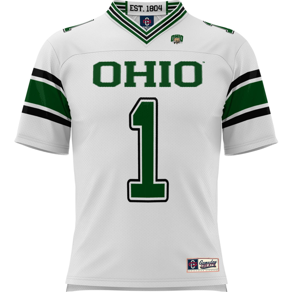 #1 Ohio Bobcats Football Jersey - White product image 3, provided for visual reference and product detail review