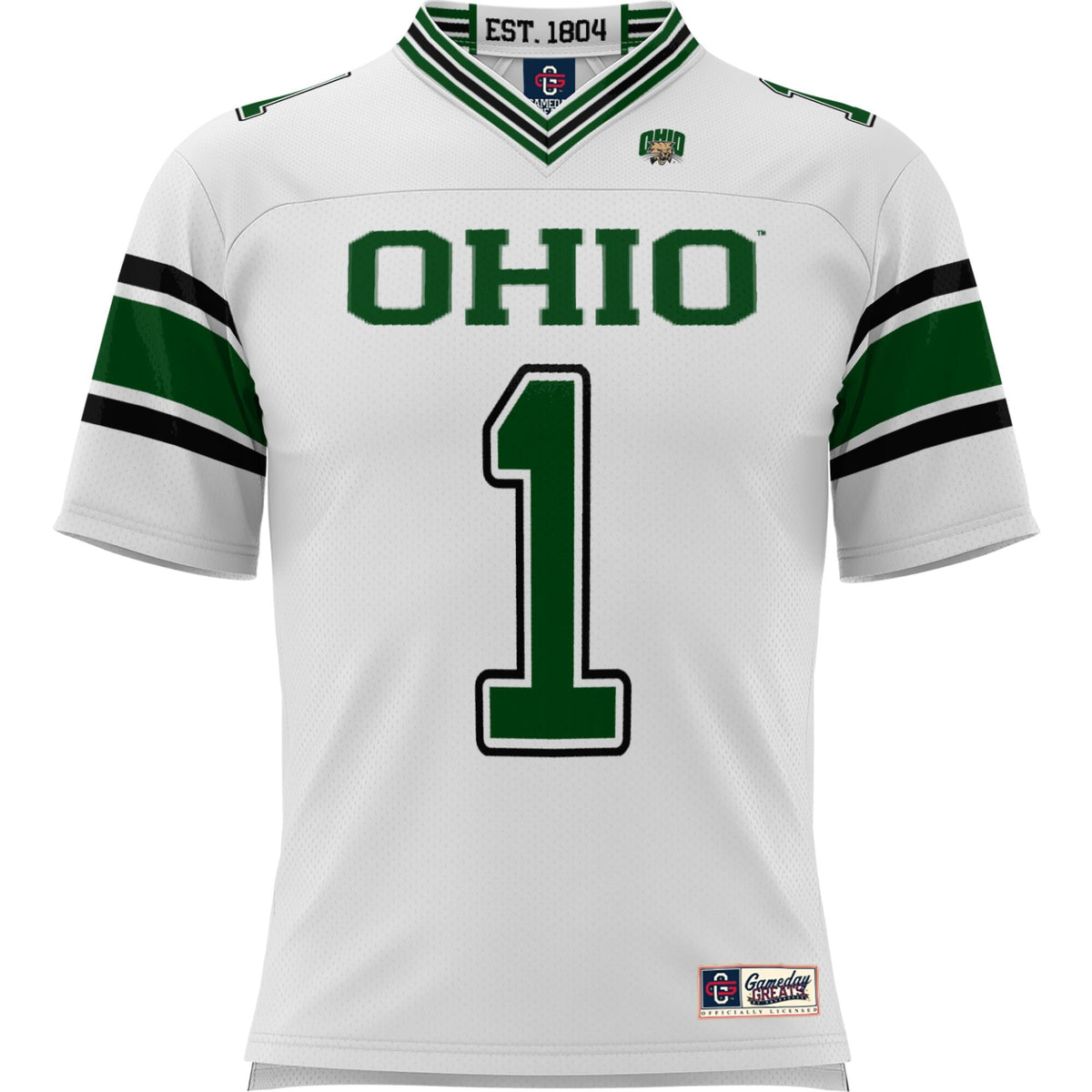 #1 Ohio Bobcats Football Jersey - White product image 3, provided for visual reference and product detail review