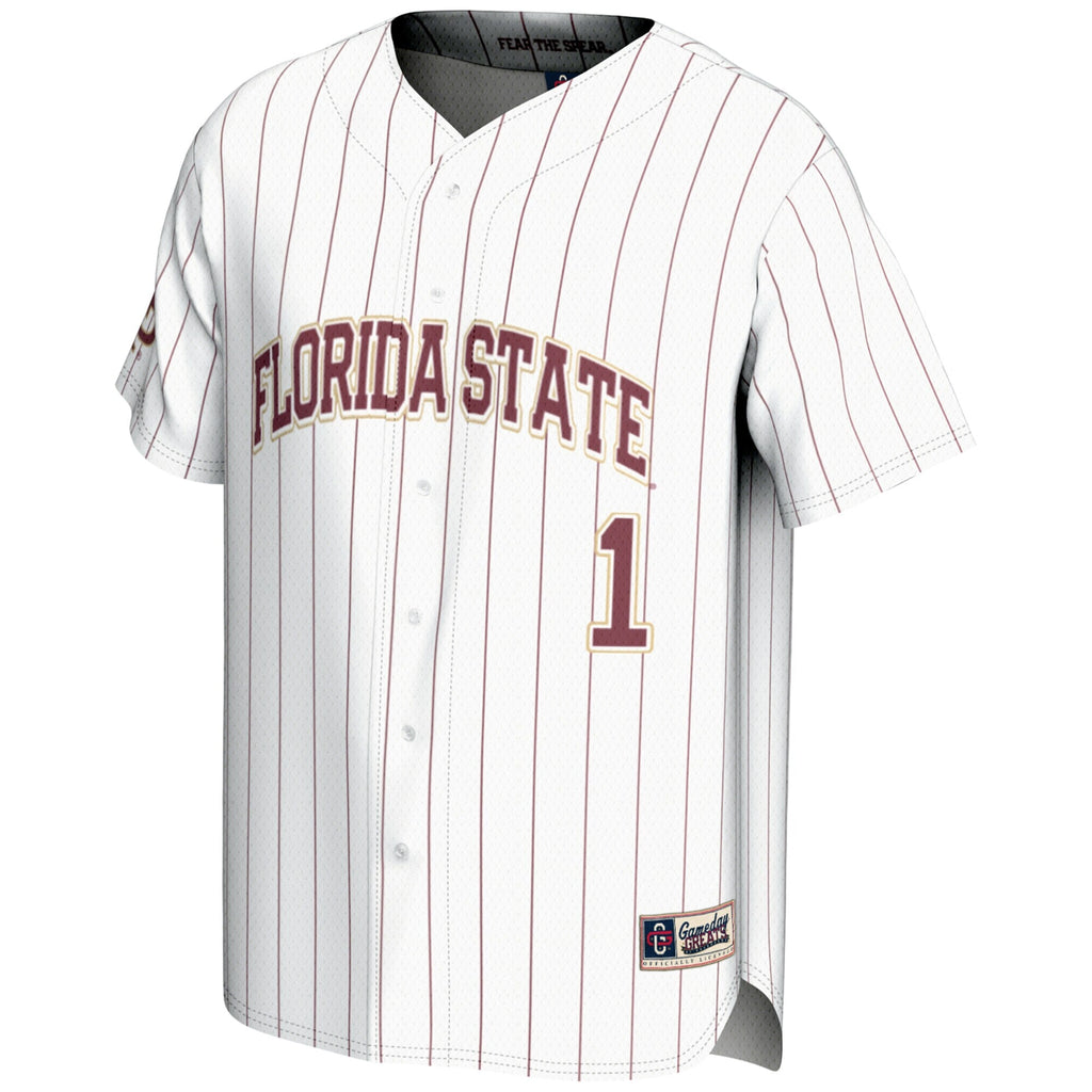 #1 Florida State Seminoles Lightweight Baseball Jersey - White product image 3, provided for visual reference and product