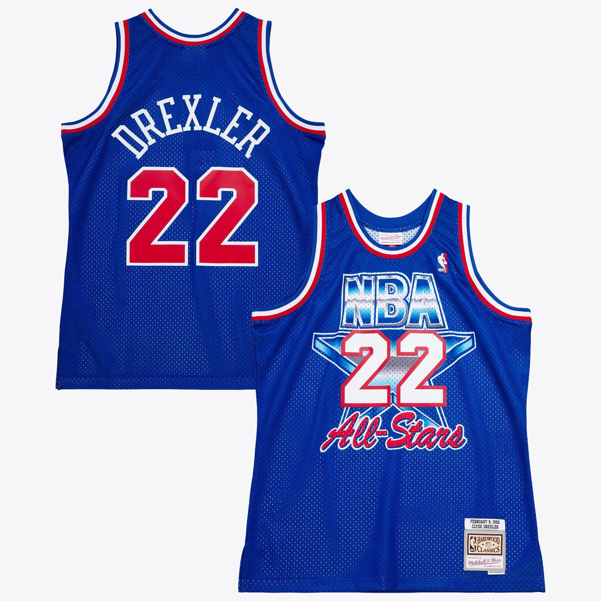 NBA Clyde Drexler 1992 All-Star West Authentic Jersey - Royal Blue product image 1, provided for visual reference and
