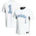 #1 North Carolina Tar Heels Lightweight Softball Jersey - White product image 1, provided for visual reference and product