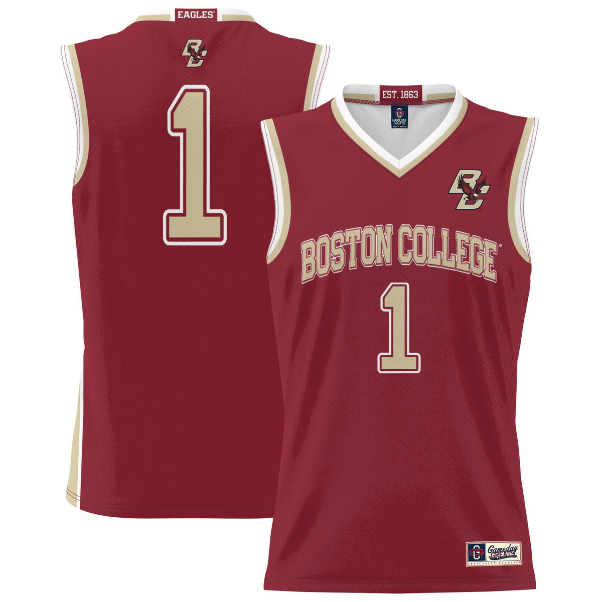 #1 Boston College Eagles Lightweight Basketball Jersey - Cardinal product image 1, provided for visual reference and product
