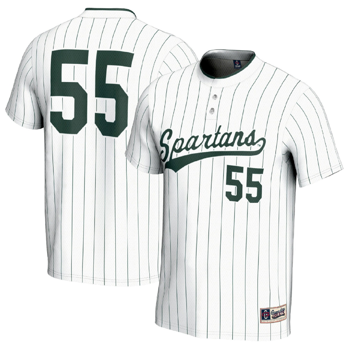 #1 Michigan State Spartans Lightweight Softball Fashion Jersey - White product image 1, provided for visual reference and