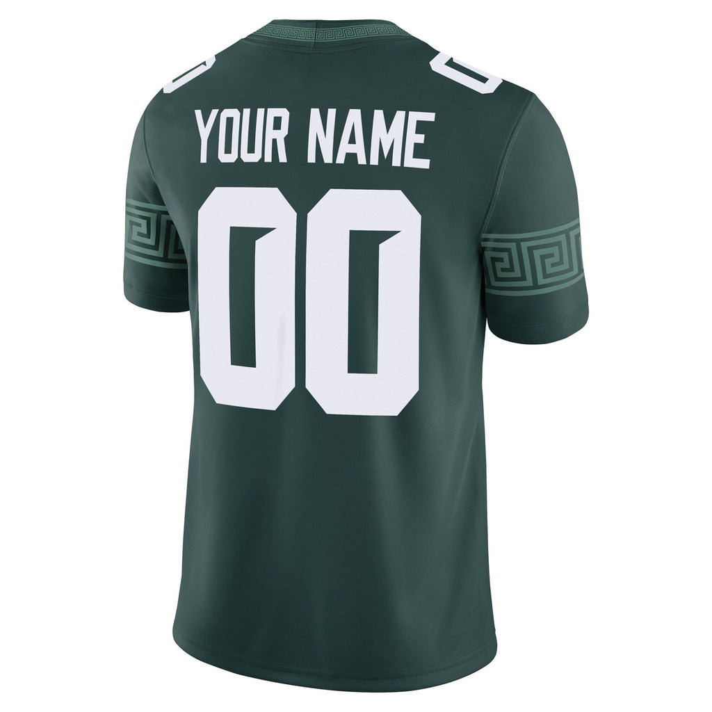 Michigan State Spartans Custom Football Game Jersey - Green product image 4, provided for visual reference and product